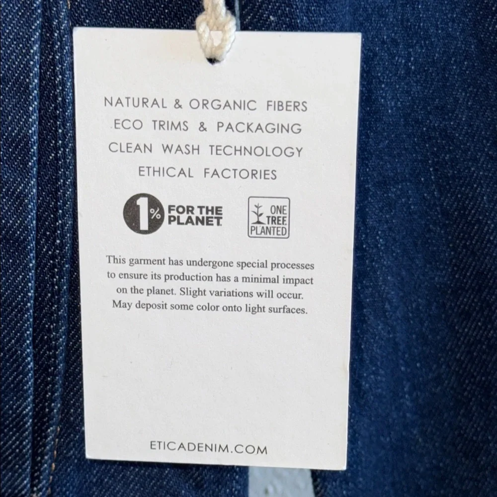 Etica dark Blue Denim Jacket Size S NWT - Picture 2 of 7